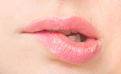 Fototapeta premium Bite your lip pink