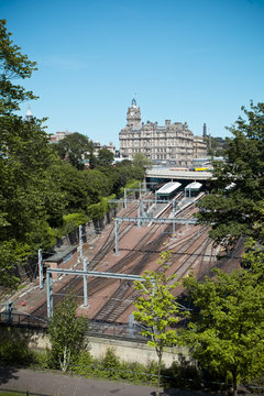 Rails in central Edinburgh