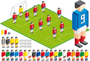 Fototapeta premium Soccer tactical Kit, in vector file elements are in layers