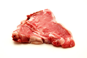Raw veal loin chop