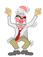 Cartoon angry man