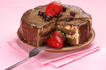 Homemade chocolate cake