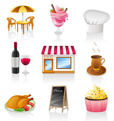 Cafe icon set.