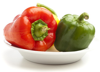 red, green and yellow pepper