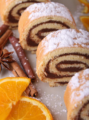 swiss roll with chocolat