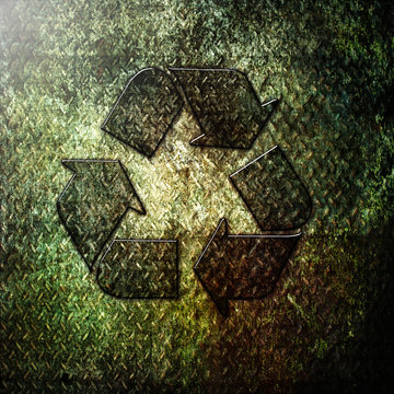 Recycling Symbol, Green Rust