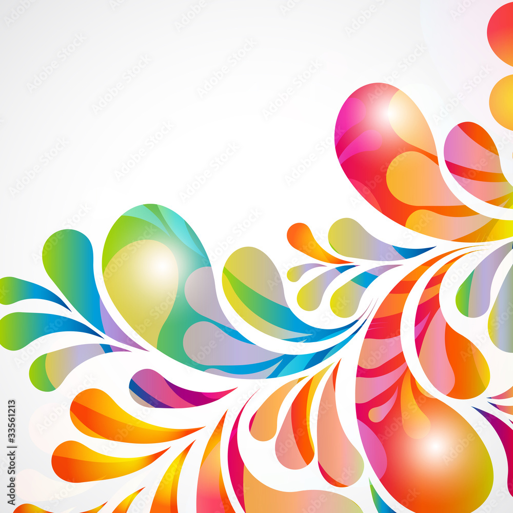 Aufkleber Abstract background with bright teardrop-shaped arches.
