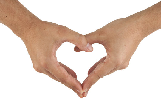 two hands make heart shape