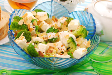 salad with broccoli,feta and almonds