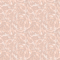 vector seamless  background with abstract roses in stained glass