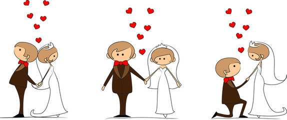 жених и невеста в любви, вектор © virinaflora