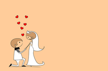 жених и невеста в любви, вектор