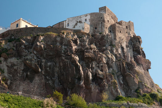 Sardinia, Italy: view of Castelsardo, Castello dei Doria.