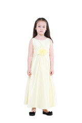 five years' girl with long hair with an elegant dress