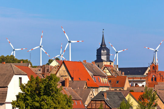 stadt und windrad