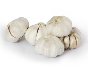 Garlic on a white background