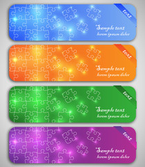 Modern elegant puzzle design eps10 vector banners