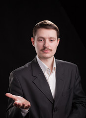 businessman on black