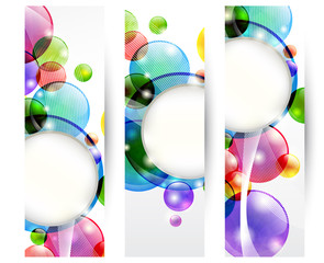 Set di tre banners - Set of three headers with bubbles