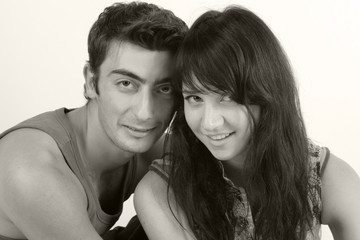 Fototapeta premium the guy with the girl hugging