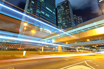 Fototapeta na wymiar night traffic in city