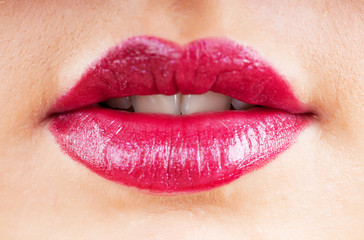 Close up of woman lips