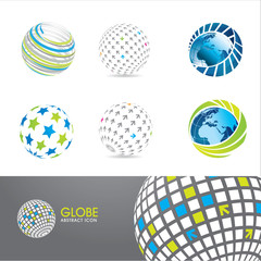 Set of globe icons