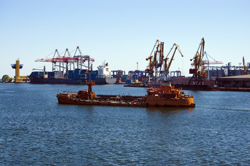 tug boat in the bay of Odessa port