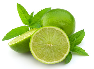 lime with a mint branch