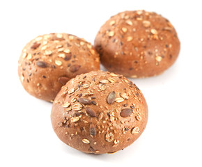 Bread. Seeds buns on the white