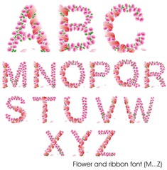 flower and ribbon font second part