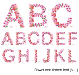 flower and ribbon font first part
