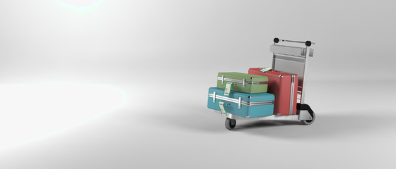 Abstract image of an airport luggage trolley