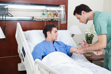 Doctor giving injection
