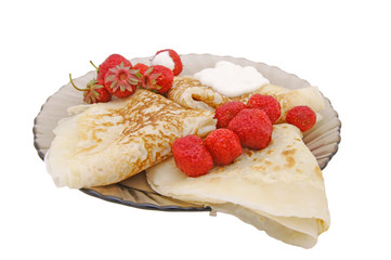 Stack of delicious and fresh  pancakes