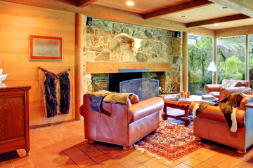 Cowboy horse ranch living room