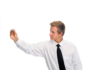 businessman draws a grapg