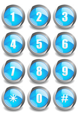 Blue Numbers Buttons