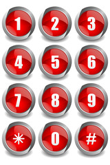 Red Numbers Buttons