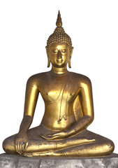 Golden Buddha with Isolated