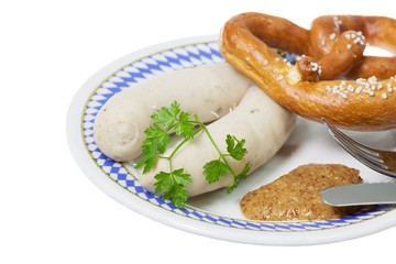 Weißwurst mit Breze und Senf