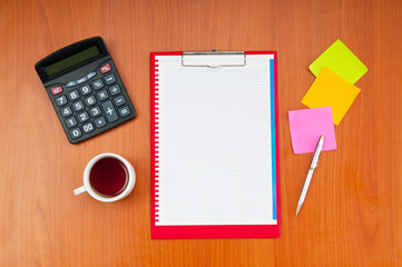 Desk top with many items