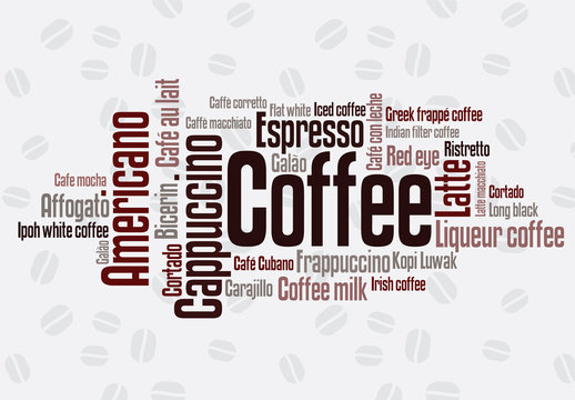 Fototapeta Wordcloud of coffee