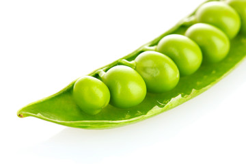 green peas isolated on white
