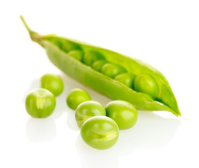green peas isolated on white