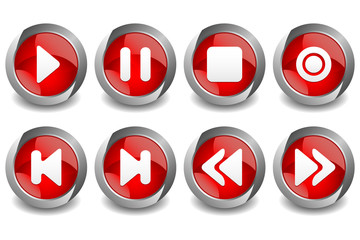 Music Button Red