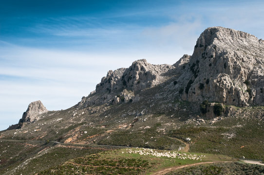 Sardinia, Italy: panorama of Monte Albo, near Siniscola.