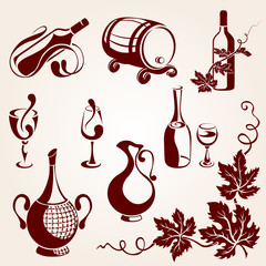 Set of vine elements