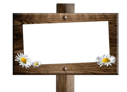 Holz Schild Tafel  Blumen
