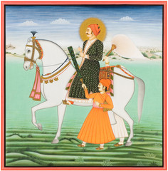 Old miniature painting, Jaipur, Rajasthan, royal India